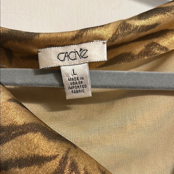 Cache Brown and Tan Animal Print Blouse - Picture 3 of 3